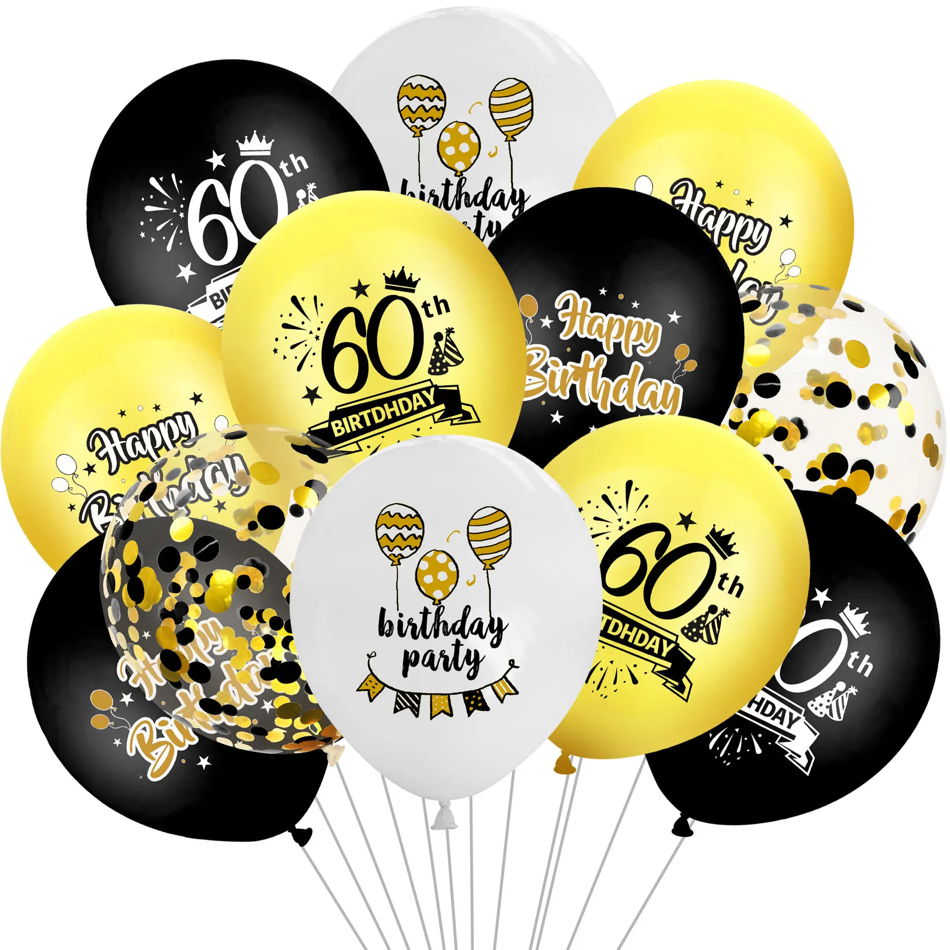 Happy 30th 40th 50th 60th Birthday Balloons Air Globs Anniversary Party Decoration Adult 30 40 50 60 18 anni palloncino di coriandoli