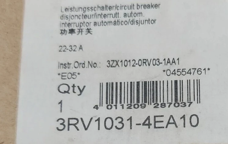 

Новый оригинальный автоматический выключатель 3RV1031-4EA10 3RV1031 4EA10. Быстрая доставка.