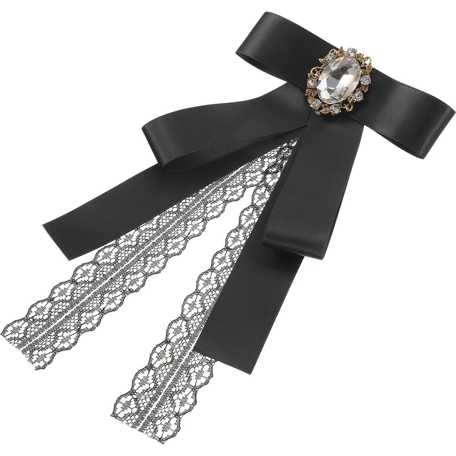 

Elegant Women Bow Tie Brooch Pin Rhinestone Adornments Dresses Clothing Scarves Gift Option Lightweight Durable