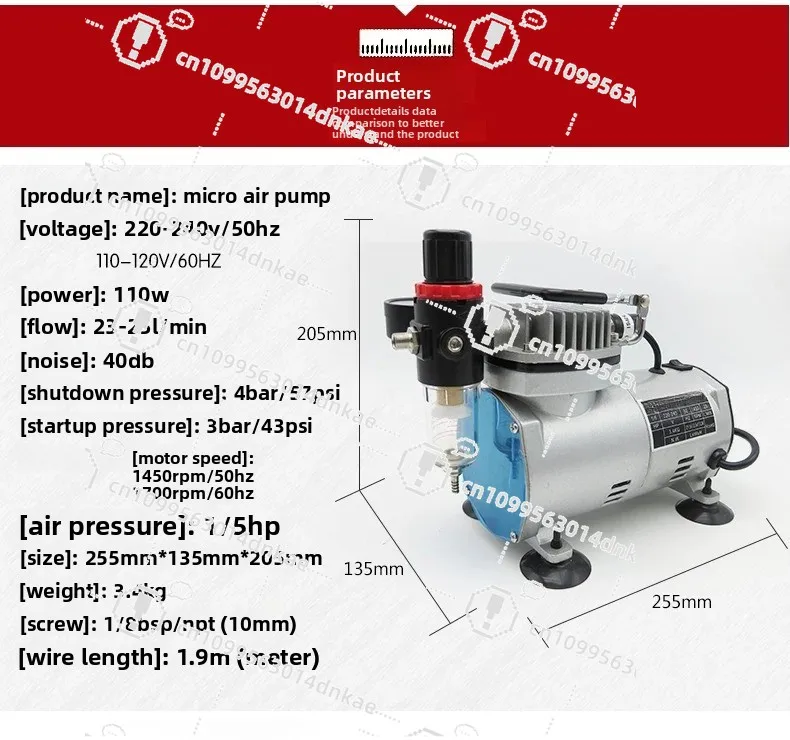 Figure Model Coloring Airbrush Air Pump Furniture Repair Small Air Compressor Painting Cake Spray Gun