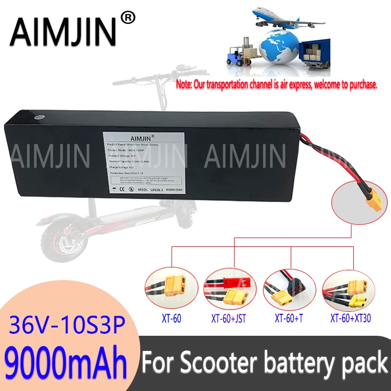 2024 Upgrade 10S3P 36V 9000mAh 36v for Electric Scooter Battery Pack 18650 Lithium  Electric Scooter 36v Battery Scooter