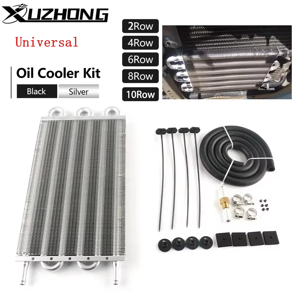 

Universal 2 Row 4 Row 6 Row 8 Row 10 Row Aluminum Remote Transmission Oil Cooler Auto-Manual Radiator Converter Kit TOC-1001