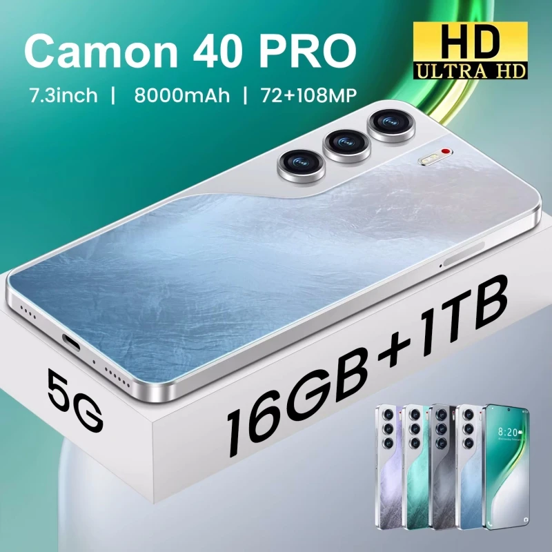 يتميز الهاتف الذكي Camon 40 Pro Android 14 الجديد بشاشة كبيرة مقاس 7.3 بوصة ومتوافقة مع هاتف محمول عالميًا