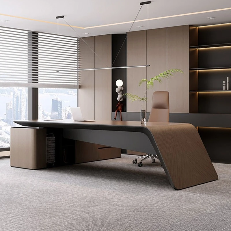 Boss Desk, Light Luxury, High-end Office, General Manager, Big Desk 2027 New President Desk And Chair Combination