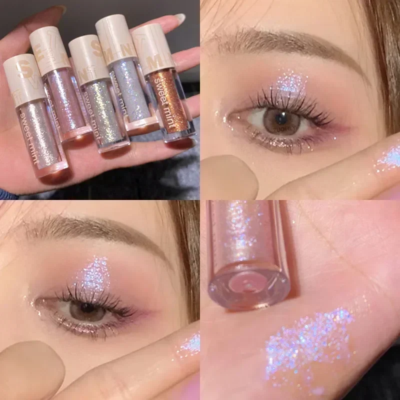 Vloeibare Oogschaduw Parelmoer Eyeliner Glitter Pailletten Liggend Zijderups Markeerstift Waterdichte, Langdurige Glanzende Make-Up Cosmetica