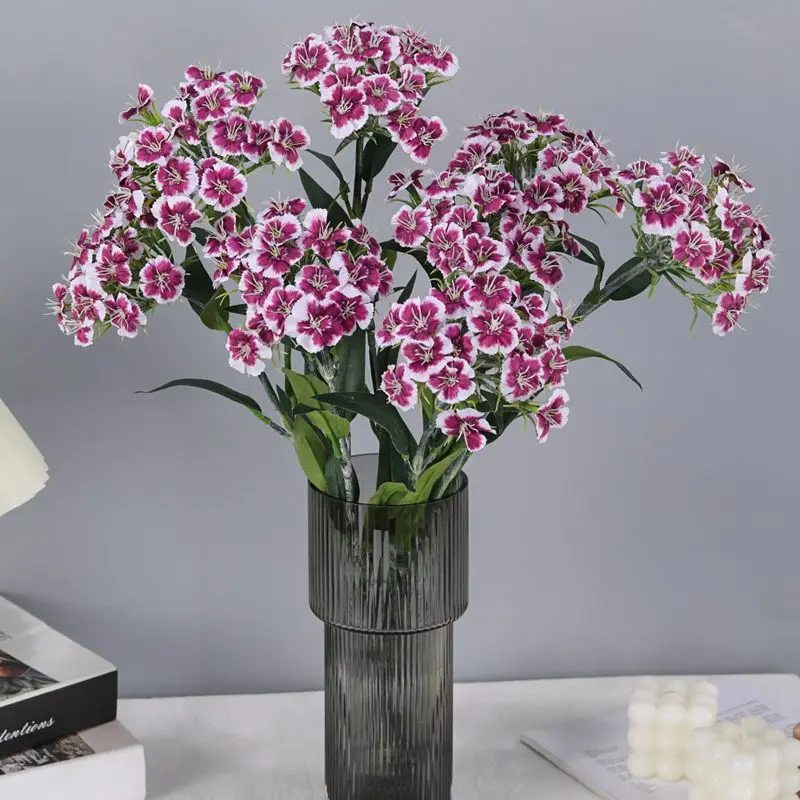 Artificial Carnation Flowers with Stem Faux Pink Flowers Wedding Decoration Household Simulation Artificial Flowers