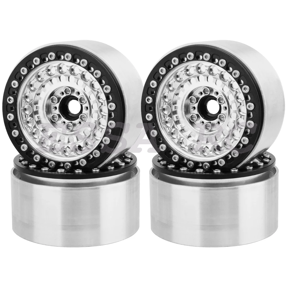 2/4 Stück 2,2 Zoll Metall-Legierung Beadlock-Felgen Aluminiumlegierung für TRX4 TRX6 Axial SCX10 III 1/10 RC Crawler
