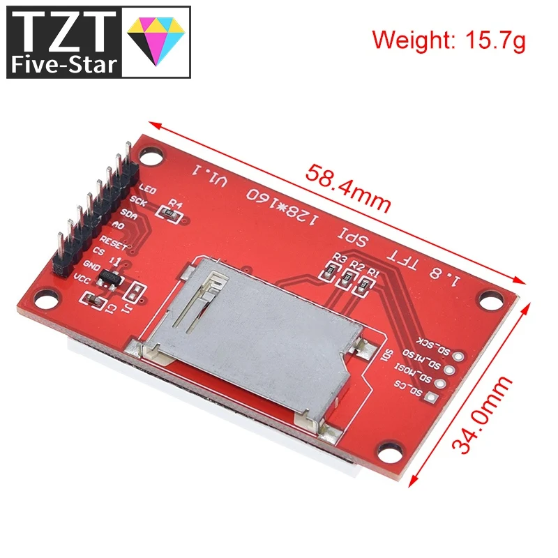 TZT 1. 8-calowy moduł ekranu LCD moduł TFT LCD SPI seryjny 51 kierowcy Rozdzielczość TFT 4 io kierowcy 128*160 dla Arduino