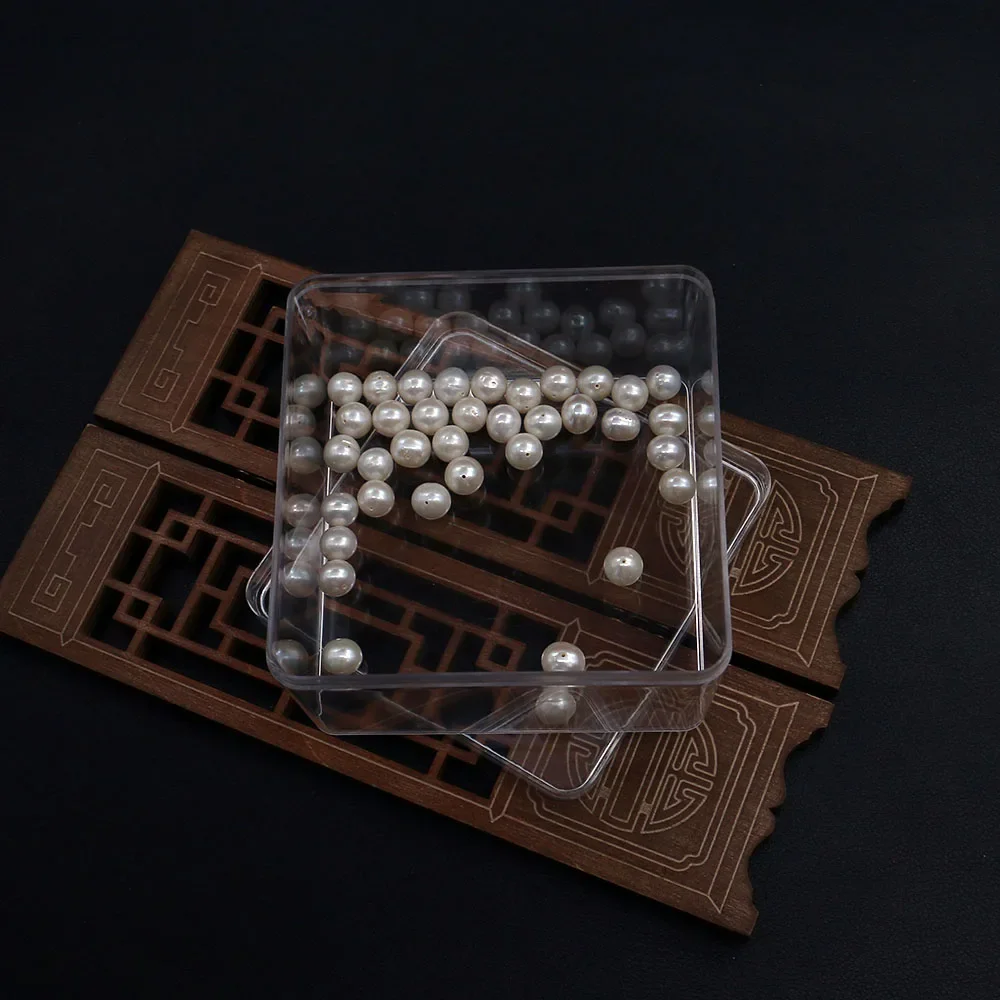 

Practical Geometric Square White Transparent Plastic Jewelry Storage Box for Organizing Necklaces Bracelets Other Accessories