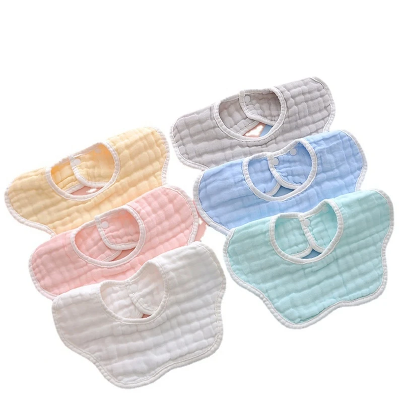 B2EB 0-24M Baby Cotton Saliva Towel Unisex 8-layer Baby Bibs for Newborn Boy Girls