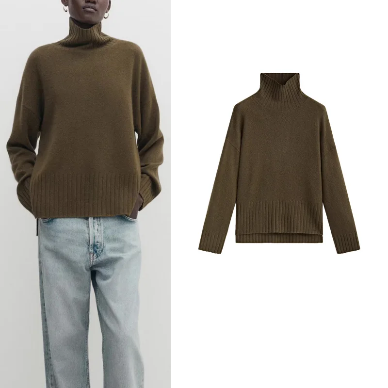 

Soft Cozy Oversized High Ne Knitted Sweater Cloud Pattern Overhead MD Women's New Arrival Lazy mat Sle 568354