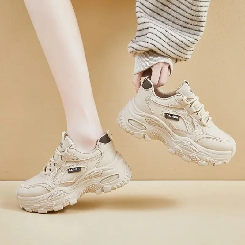 

Trendy Dad Shoes for Women Thick-Soled Versatile Jogging Casual Shoes Spring Autumn Middle-Aged Young People Running Shoes