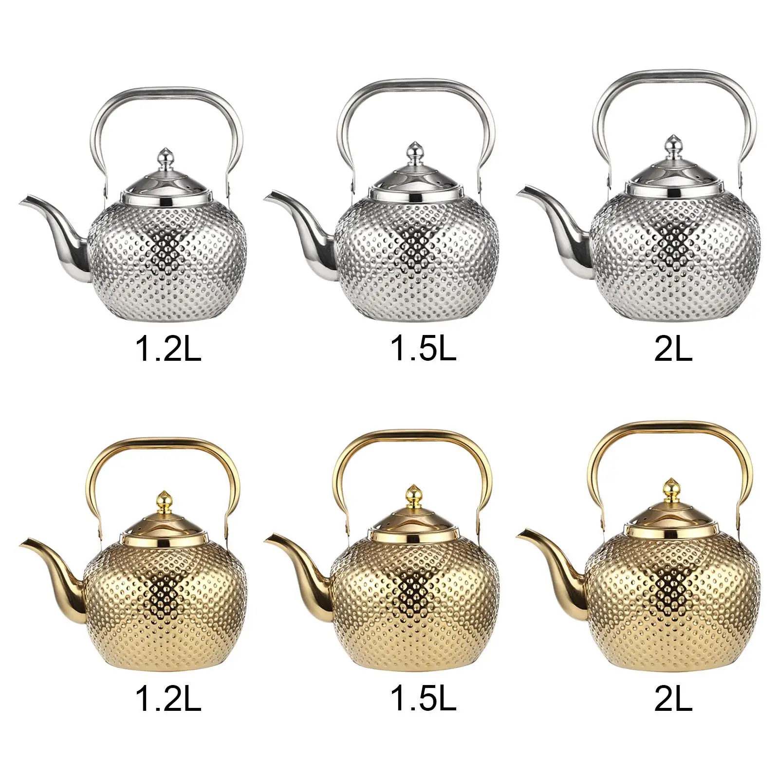 Stainless Steel Teapot with Tea Heat Conduction Blooming Loose Leaf Tea Pot for Induction Cooker Home Kitchen