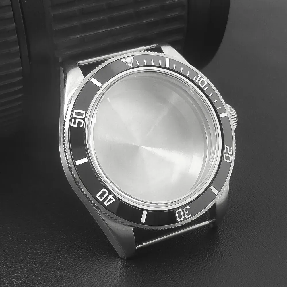 Neiton 39mm srebrna sterylna koperta zegarka kopułkowe szafirowe szkło pasuje do mechanizmu NH35 NH36 NH34