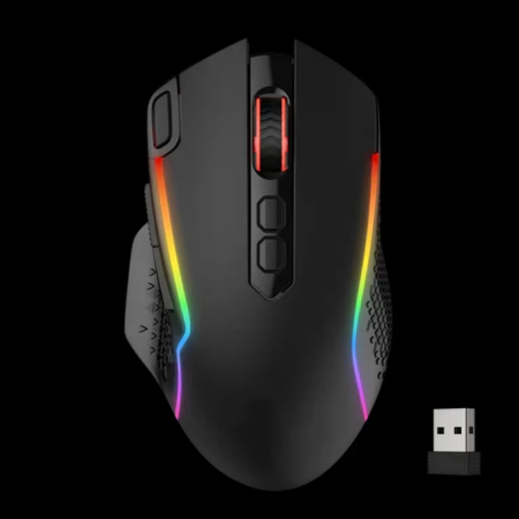 ERIKOLE M810 Pro 10000 DPI Wired Gamer Mouse w/ Rapid Fire Key 8 Macro Buttons Wireless Gaming Mouse  Black/White Mouse