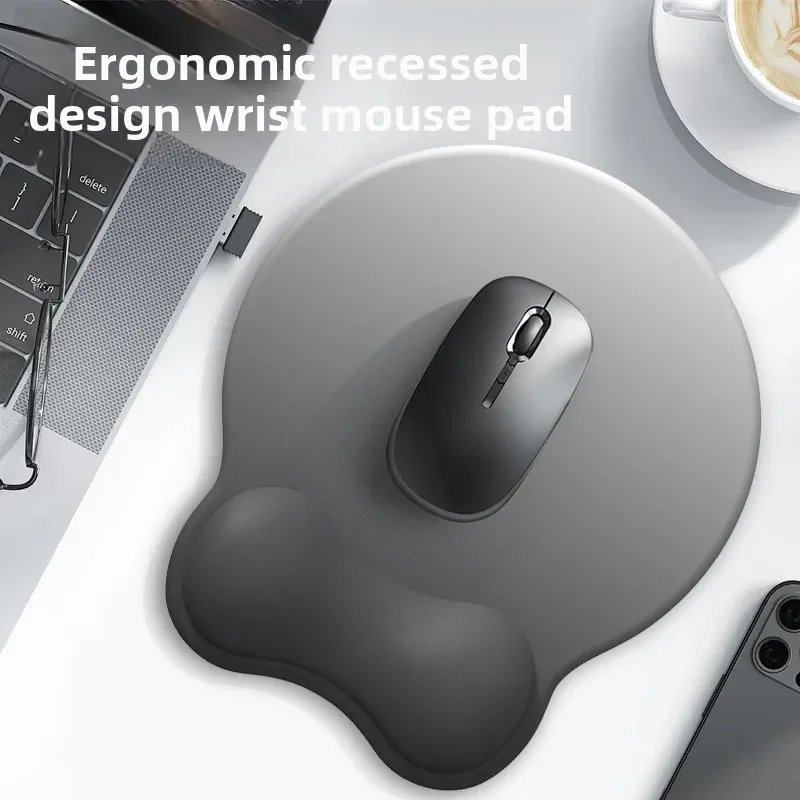 Comfortable Wrist Support Mouse Pad Ergonomic Concave Shape Non Slip Base Pain Relief Mat For Office Work Gaming Laptop PC 05