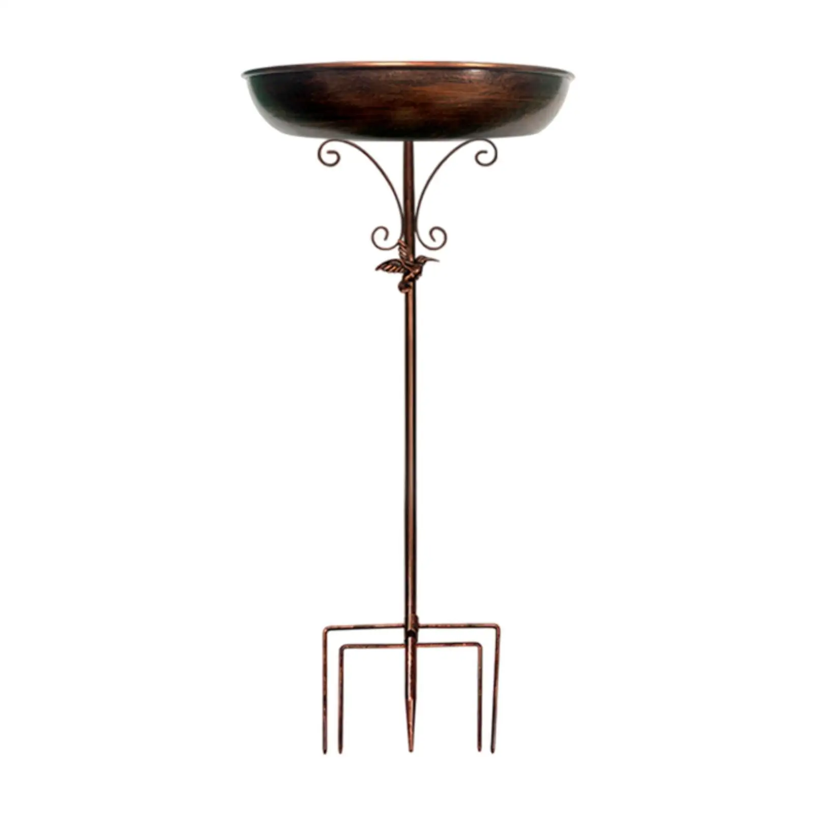 Bird Bath Feeder Bowl Iron with Prongs Base Stake Heavy Duty Detachable Vintage Design for Outdoor Lawn Patio Balcony Yard