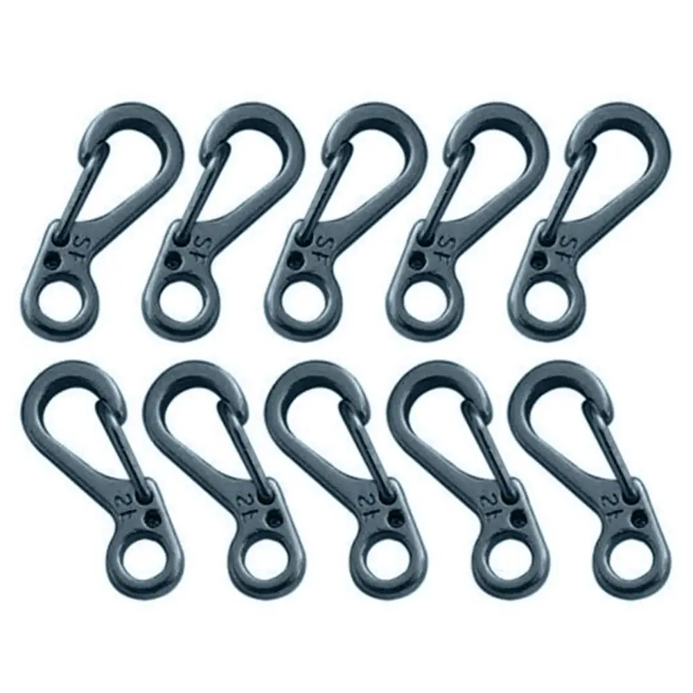 10 Pcs Lock Hook Clasps Spring Survival Gear Keychain Outdoor Backpack Parachute  For Camping Carabiner Clip Hang Buckle