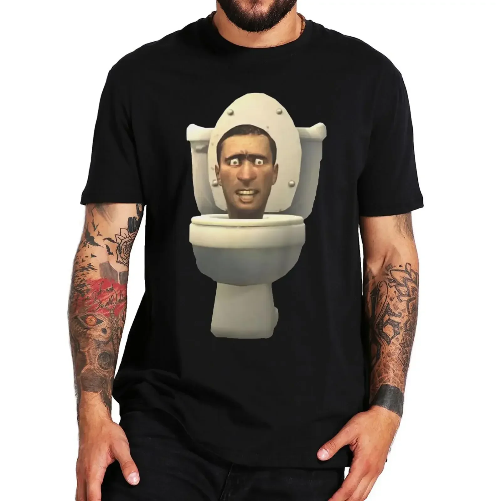 New Arrival Funny Game Video Geek  Grah Tops 100% Cotton Unisex Summer T-shirts For Men Skibidi Toilet Meme T Shirt  EU Size