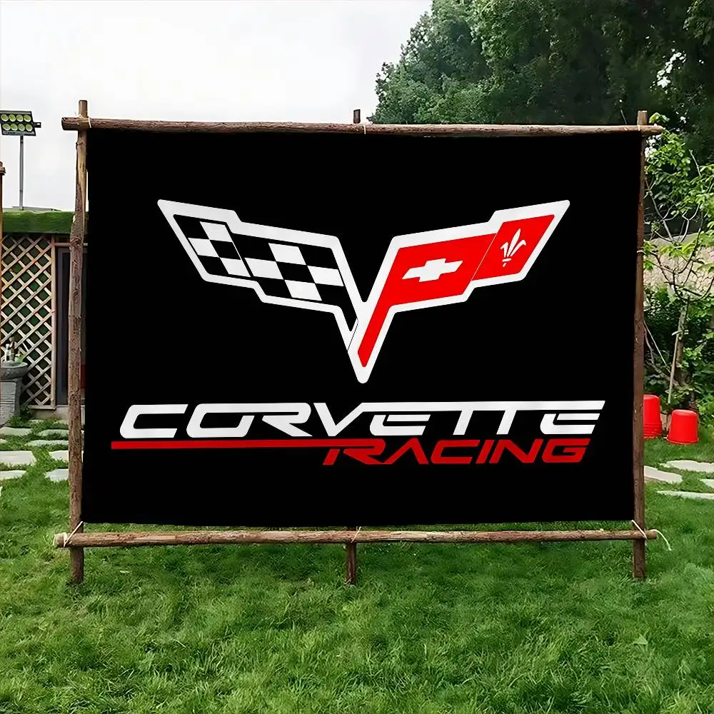 C-Corvette Family Gatherings Outdoor Atmosphere Flags Camping Decorations Banners