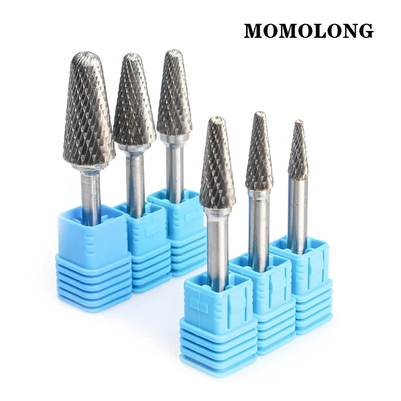 LX Type Double Slot Tungsten Steel Alloy Rotary File Wood Carving Grinding Head Hard Metal Milling Cutter For Copper