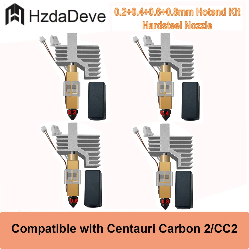 HzdaDeve 0.2 0.4 0.6 0.8MM CC2 Hartowana Stal Ceramiczny Hotend do Centauri Carbon 2/CC2 Zestaw Głowicy…