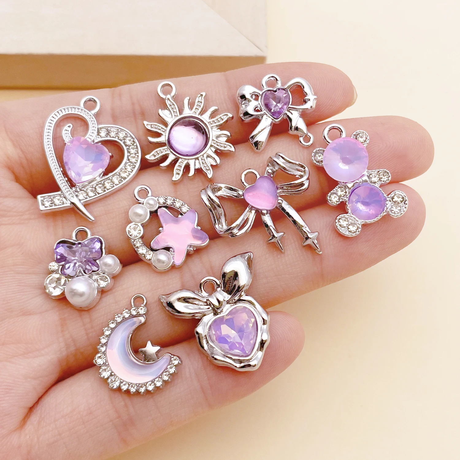 5/20Pcs New Moon Star Heart Charms Fashion Y2K Style Alloy Pendants For DIY Handmade Necklace Bracelet And Jewelry Making Crafts - view 5