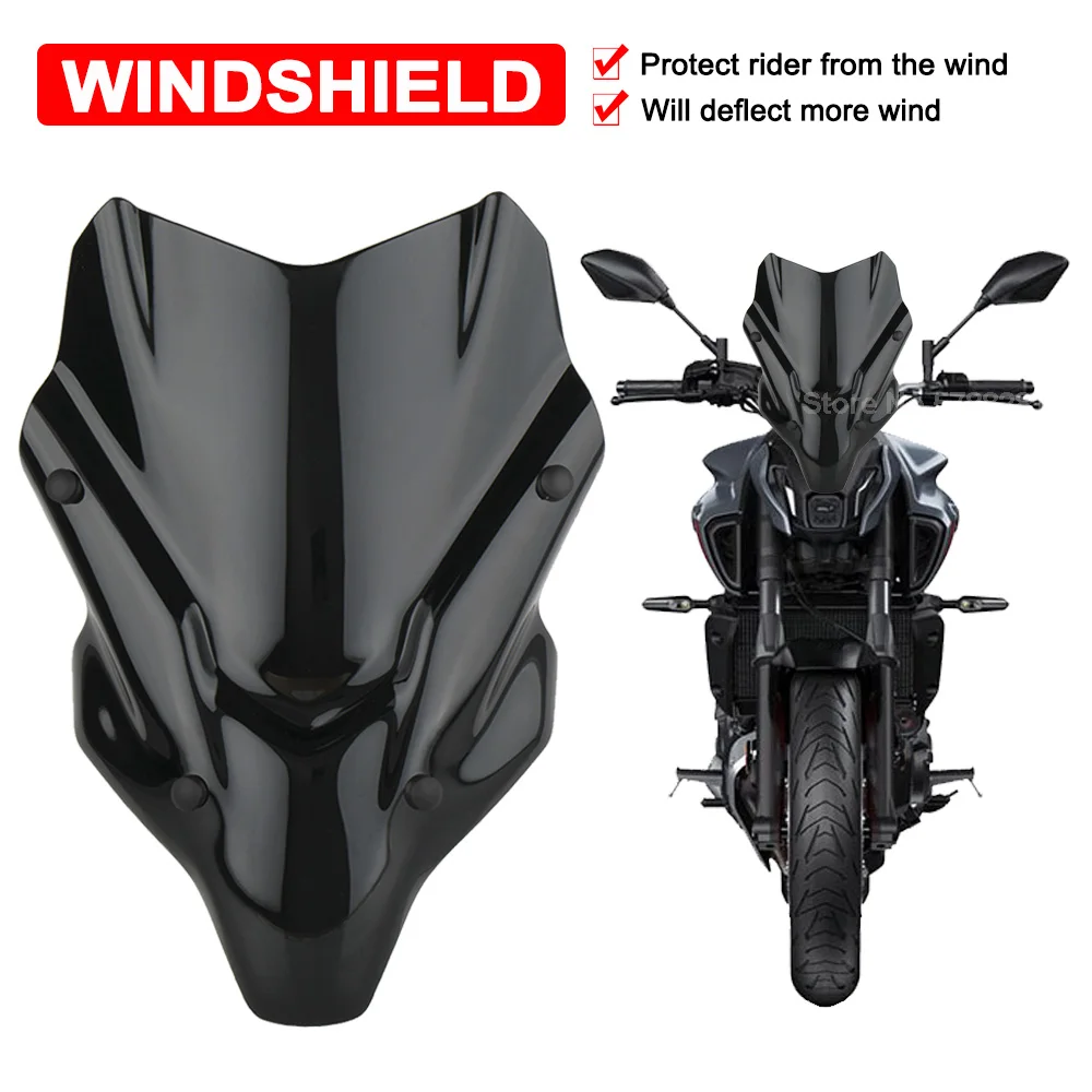 Windscreen Windshield For Yamaha MT07 FZ07 2021-2024 Motorcycle Wind Deflector Protector Double Bubble Wind Screen With Bracket