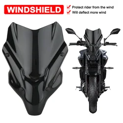 Windscreen Windshield For Yamaha MT07 FZ07 2021-2024 Motorcycle Wind Deflector Protector Double Bubble Wind Screen With Bracket