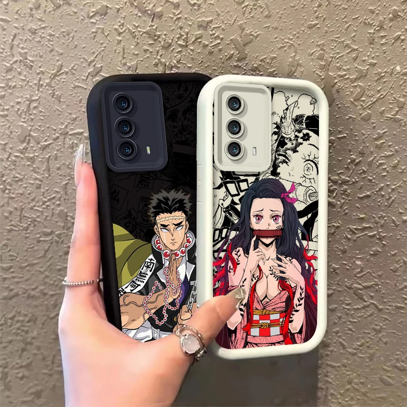 Cool Anime Demon Slayer Soft Shell For Samsung Galaxy S24 S23 S22 S21 S20 FE Note 20 Ultra Plus Eye Ladder Phone Case Soft