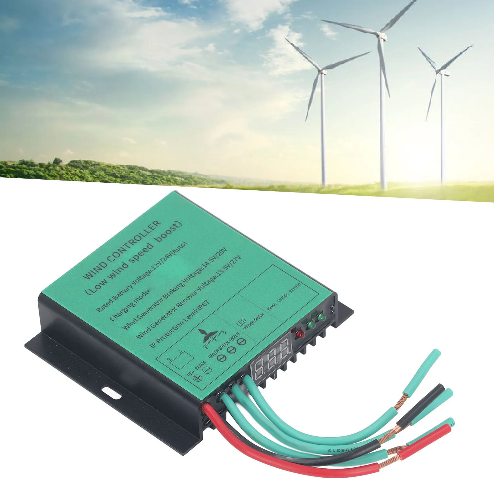 MPPT Wind Turbine Charge Controller 100W-600W 12V 24V Auto Match IP67 Waterproof Universal Generator Low Voltage Speed Boost