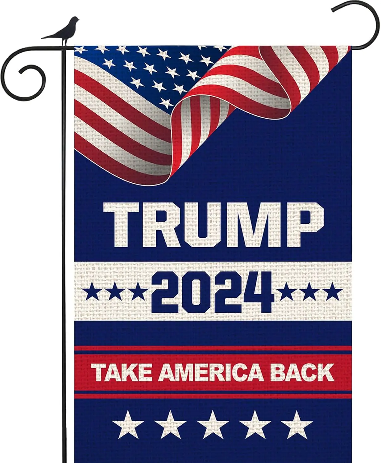 Premium Donald Trump 2024 Garden Flag Take America Back 12 x 18 Inch Decorative Garden Flag Double Sided Outdoor Trump Yard Flag