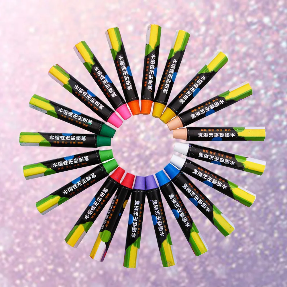 

20Pcs Water-Based Dustless Chalk Set 10 Colors for School Office Home Kindergarten Easy to Erase Colorful Chalk