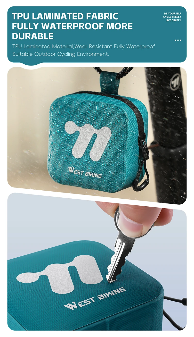 WEST BIKING Mini-Satteltasche, wasserdichte TPU-Fahrradtasche für Fahrrad, zum Aufhängen unter dem Sitz, leichtes Fahrradzubehör – Detail 8
