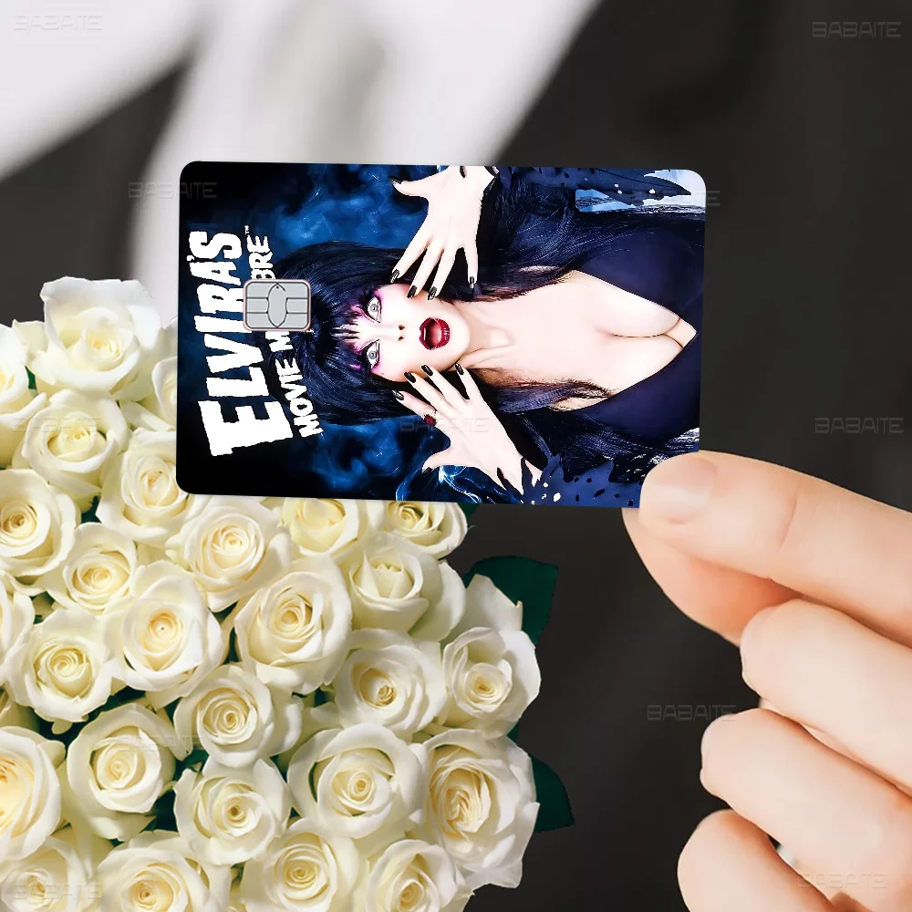 فيلم E-Elvira M-Mistress D-Dark أنيمي ماتي الجبهة الجلد لاصق غشائي غطاء ل رقاقة صغيرة بطاقة الائتمان بطاقة الخصم