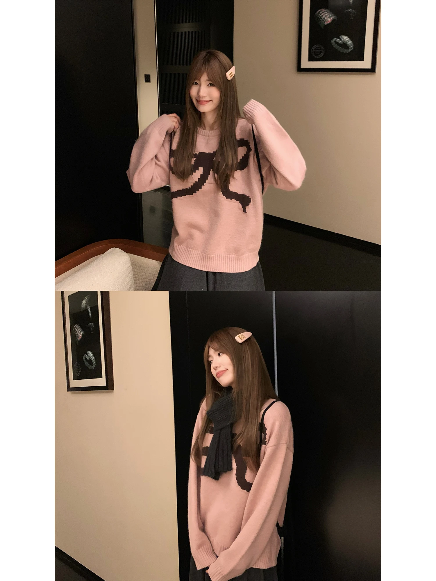 

Мягкий уютный свитер с круглым вырезом и вышивкой в виде узлов, теплый осенне-зимний женский вязаный топ с длинными рукавами