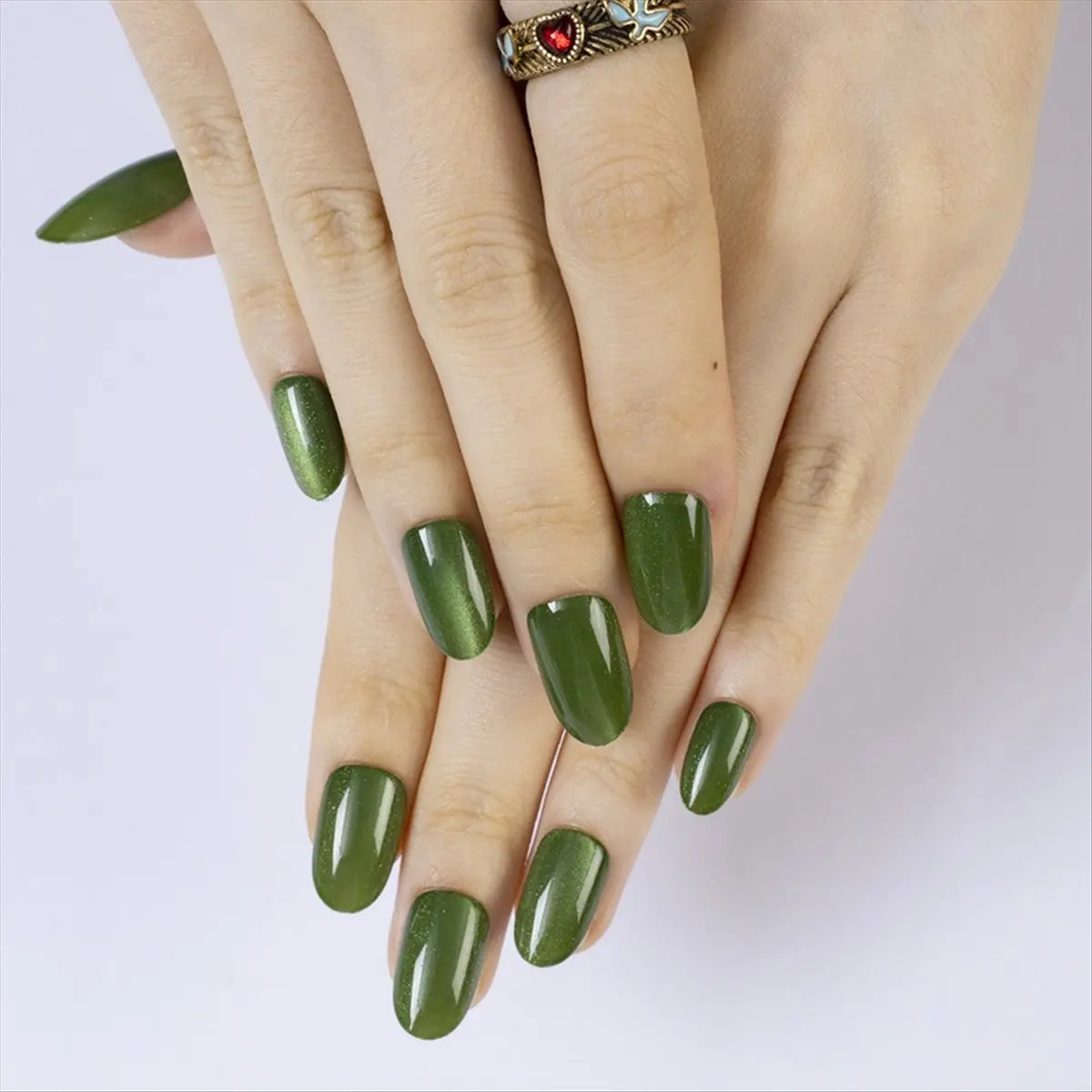 *A91P Press on Nails, Wearable Nail Tips with Diamond Butterfly Heart High-End Nail Art Wearable Nail Tips Z015