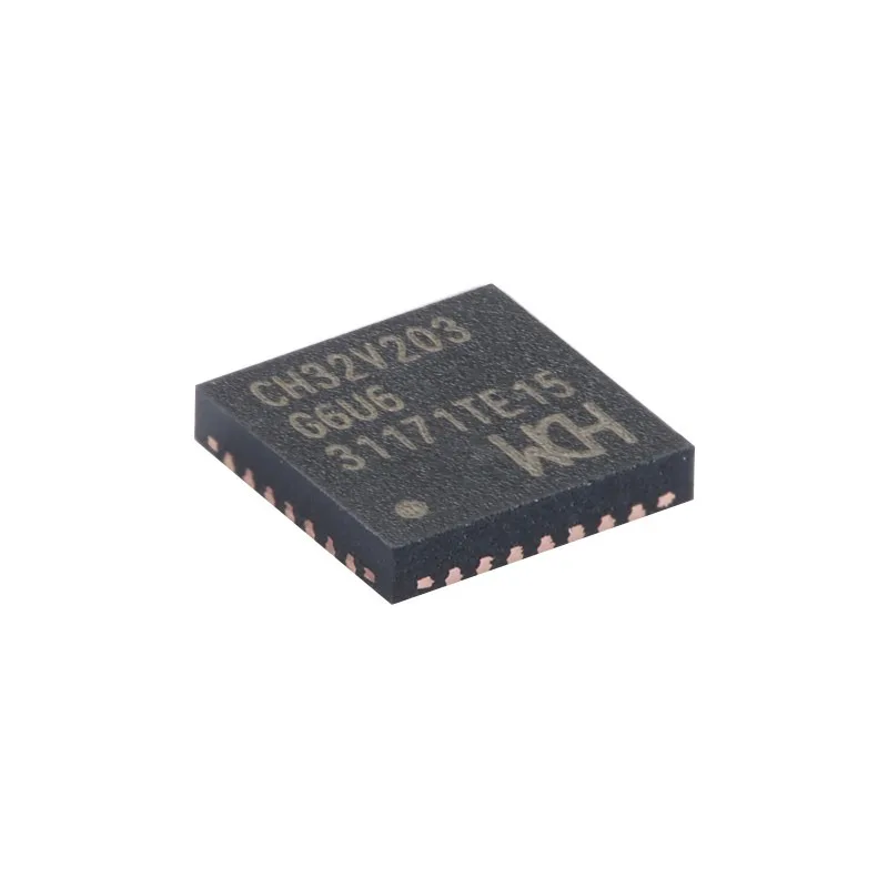 5 pcs Original Genuine CH32V203G6U6 QFN-28 RISC-V core 32-bit MCU for industrial control circuit board embedded development