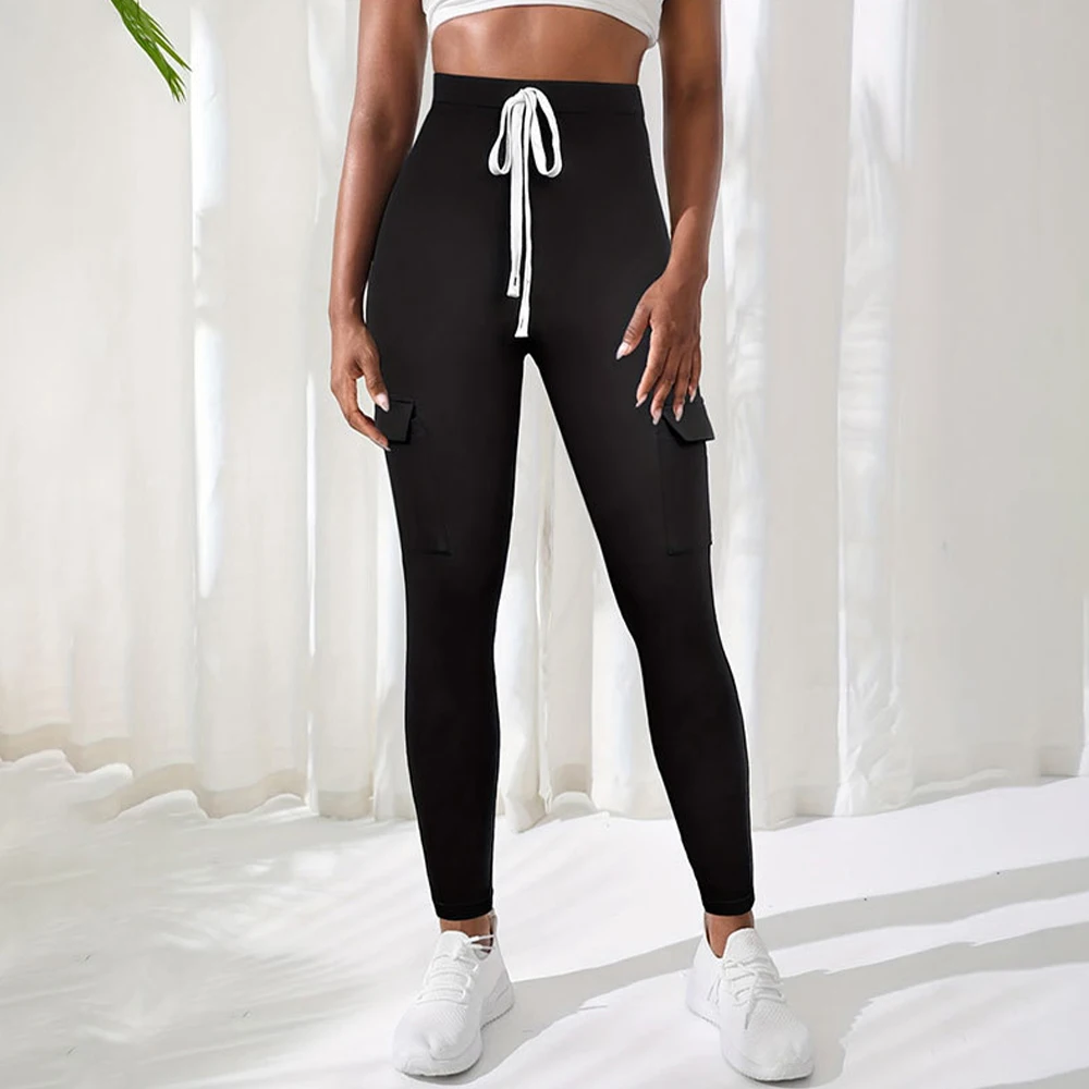 

Women's Ribbed Color-Blocking Slim Sweatpants Fashion Casual Commuter Pants with Large Pockets New Knitted Bottoms