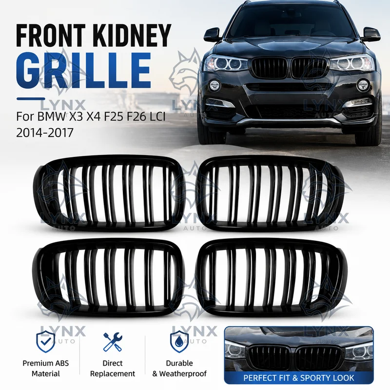 For BMW X3 X4 F25 F26 LCI 2014-2017 Single Line Double Line Front Grille Kidney Grille Replacement
