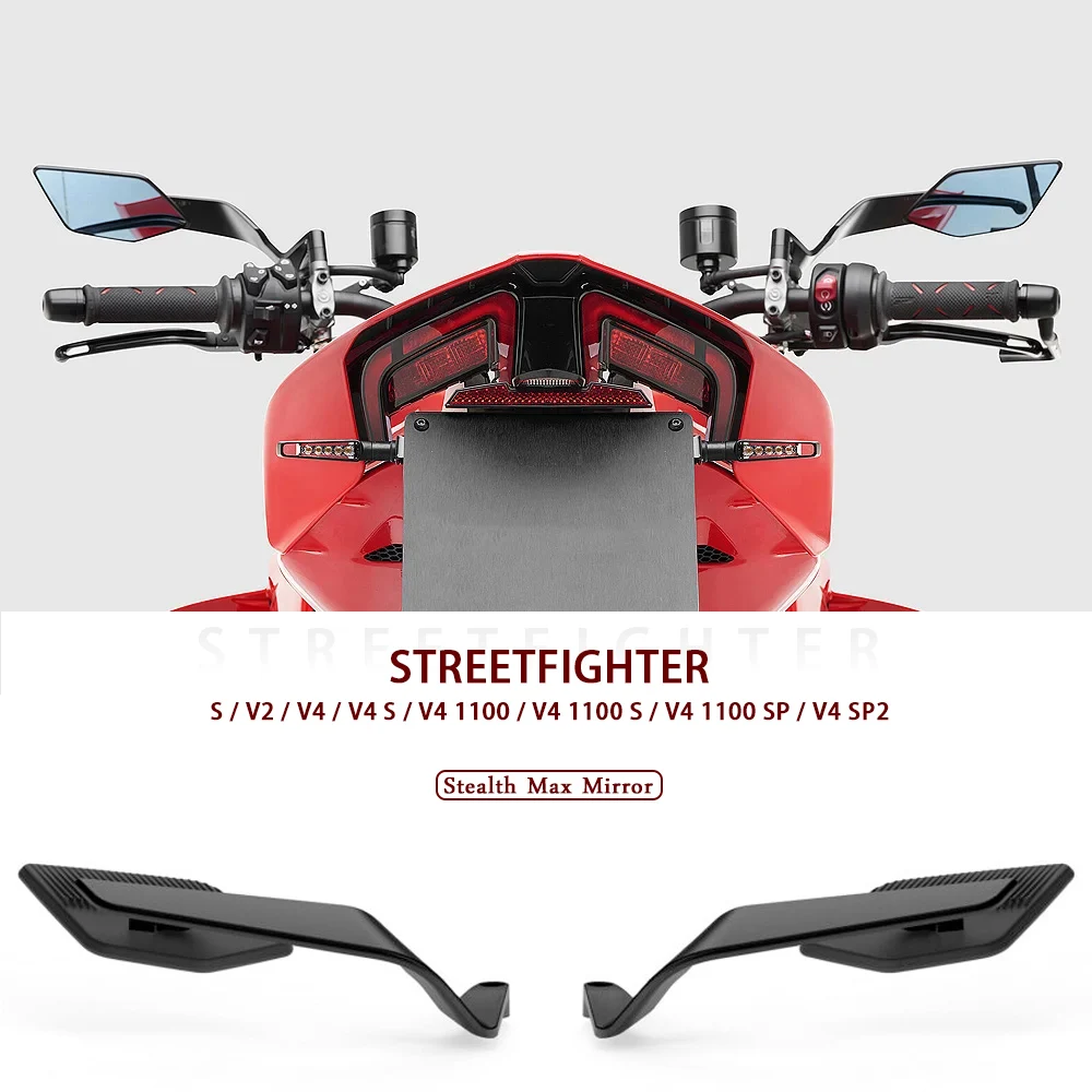 

Для Ducati Streetfighter V2 V4 S 2023-2025 аксессуары для мотоциклов зеркала Stealth Max зеркало для вращения регулируемых зеркал