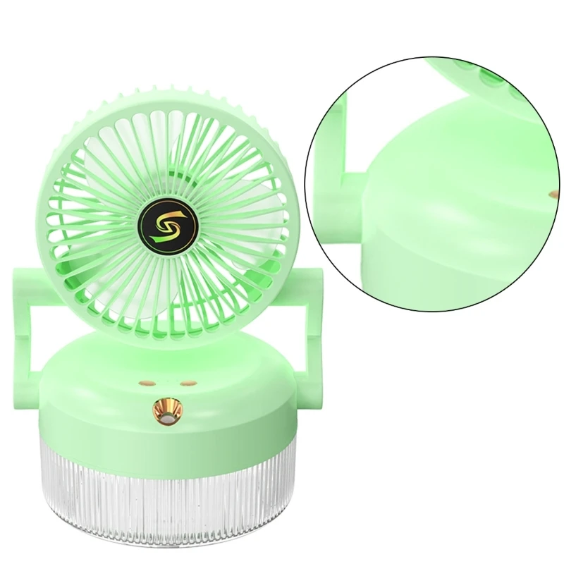 미스트 팬 접이식 팬 3단 속도 조절 데스크 팬 야간 드롭 배송이 포함된 물 미스트 스프레이 팬이 있는 충전식 팬