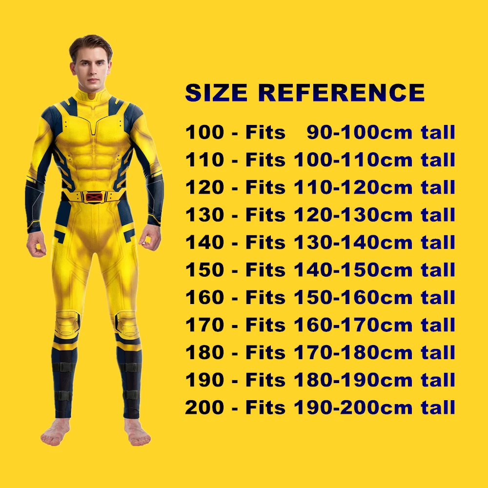 Volwassenen Kids Jumpsuit Cosplay Komisch Klassiek Personage Wolverine Zentai Bodysuit Superheld Mutant Film Première Verjaardagscadeau