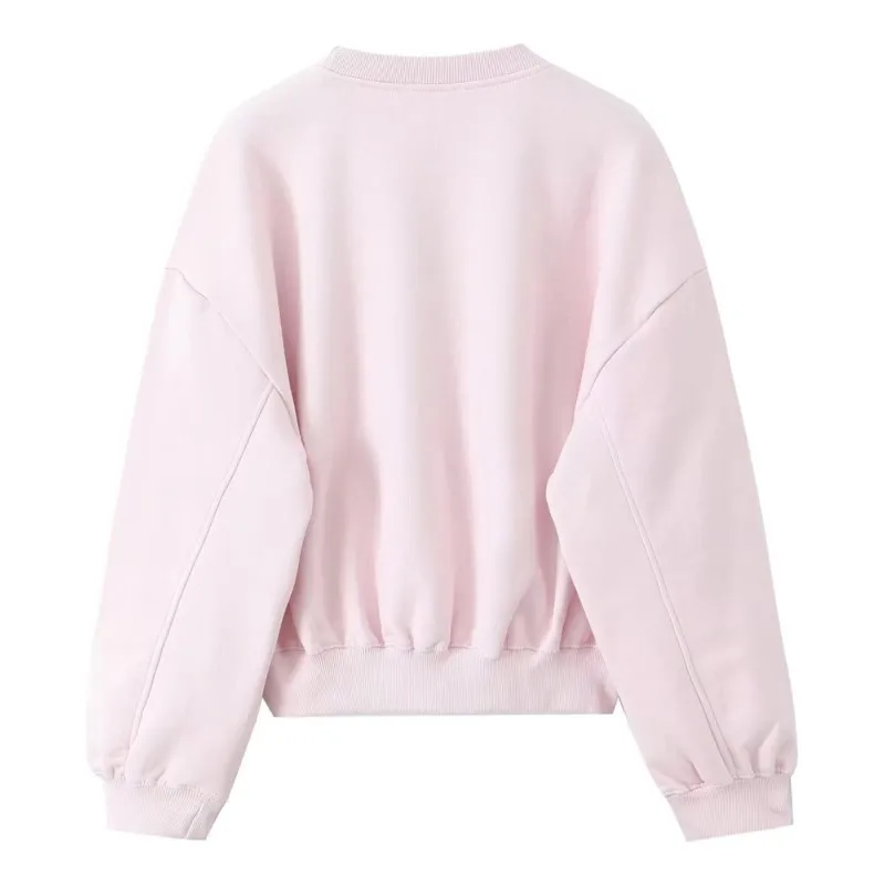 Женский базовый плюшевый свитшот HipSeam, осенний повседневный простой свитер с длинными рукавами и круглым вырезом в рубчик, короткие пуловеры, женские пуловеры