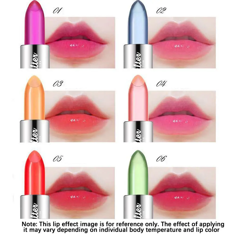 Aloe Vera Color Changing Lipstick Moisturizing Magic Jelly Lip Gloss Non-stick Cup Temperature-Activated Lip Balm Lips Make UP