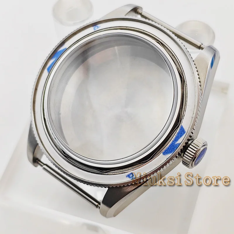 NH35 Case 39mm Silver Watch Case Sterile Domed Sapphire Glass fit NH35 NH36 NH34 NH38 NH39 NH70 ETA2824 PT5000 Movemen