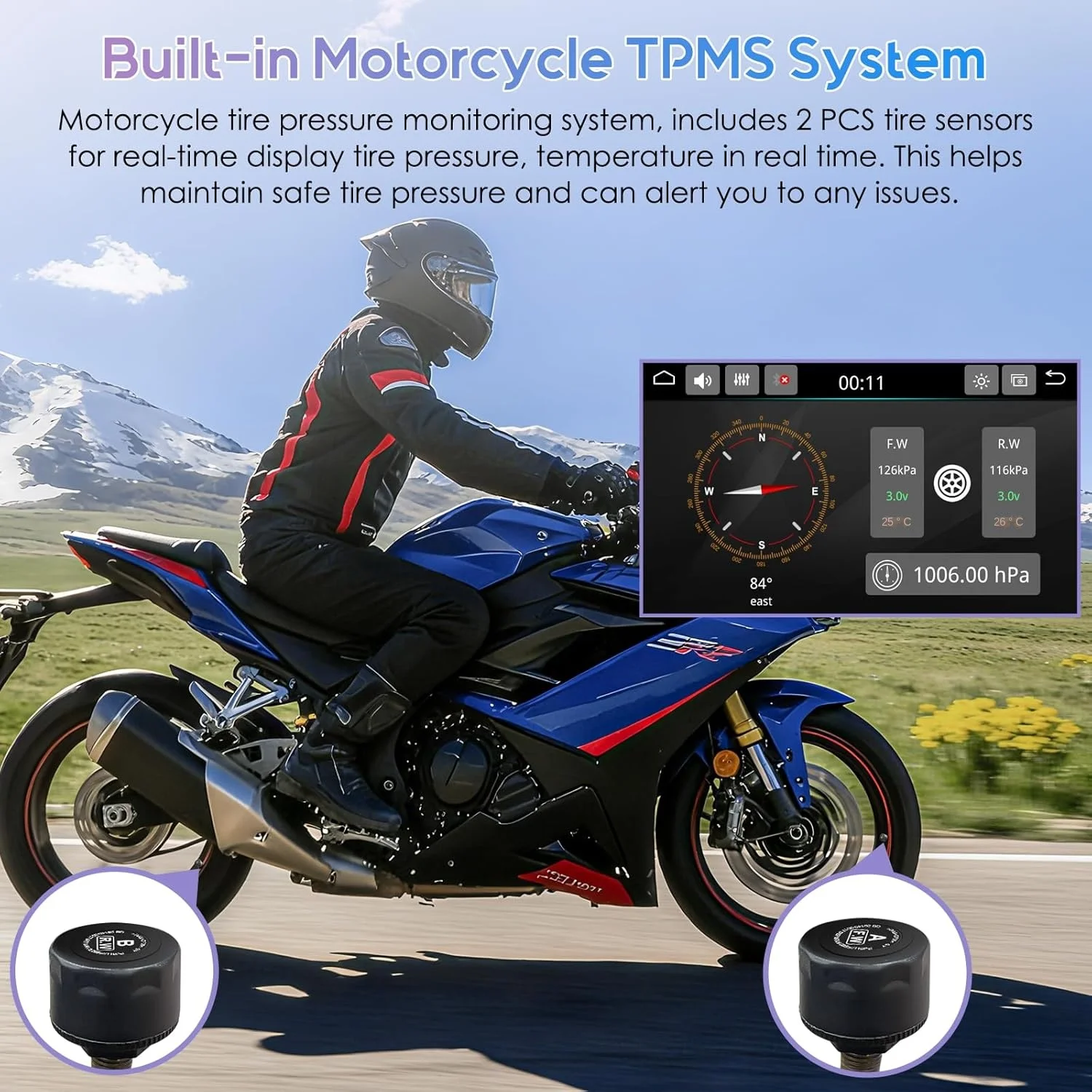 Carpuride W502TPro Motorcycle GPS Navigation Wireless CarPlay Android Auto Smart Motorcycle display screen  WIFI bluetooth view 5
