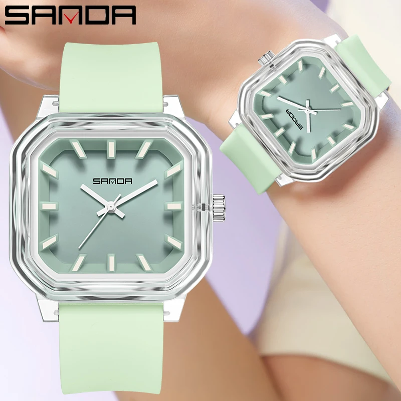 SANDA Fashion Lady Quartz Watch Super Cool Trend Design Sports Watch Women Wristwatch Waterproof Watch for Student Holiday Gift