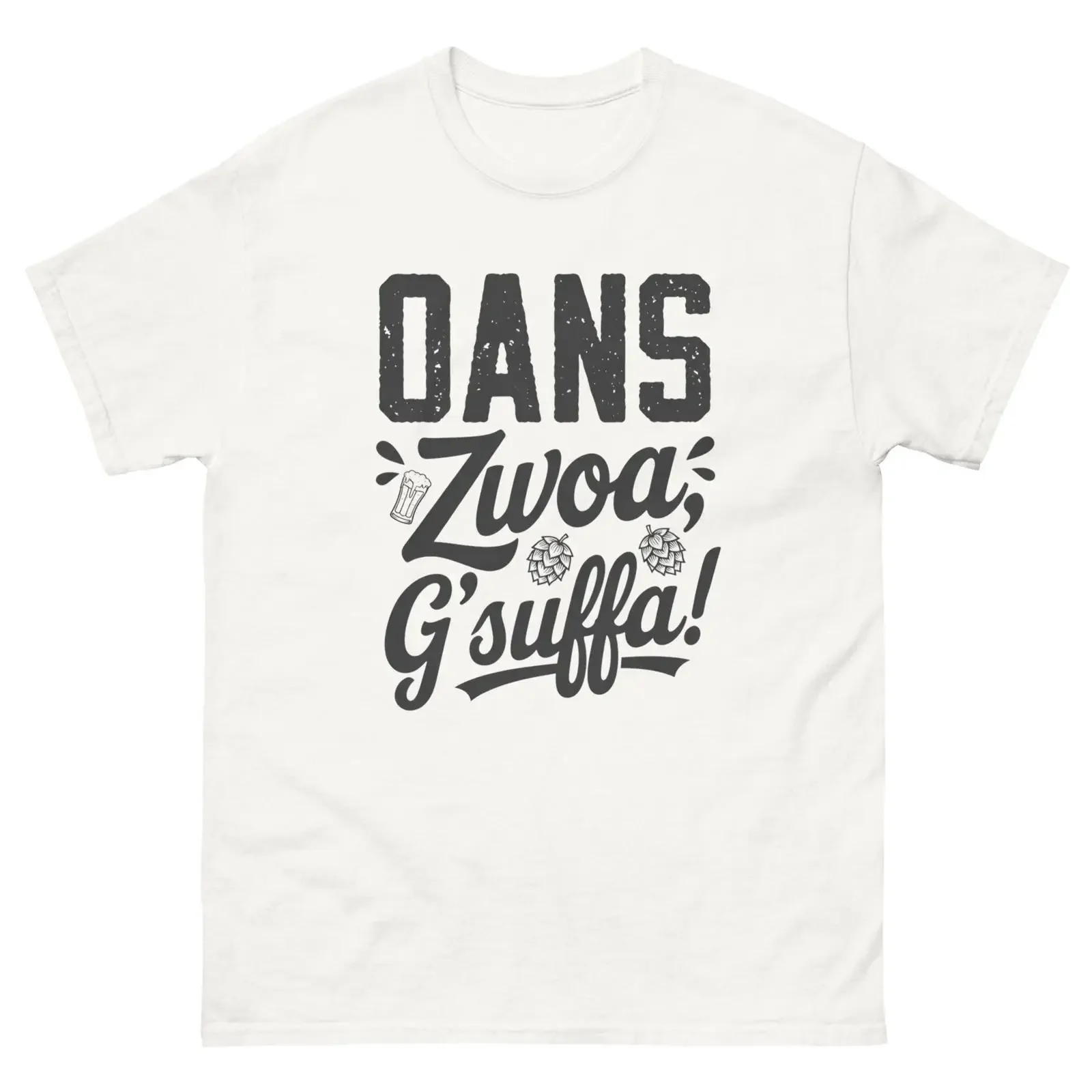 Oans Zwoa G'suffa T Shirt Funny Bavarian Octoberfest Beer vintage Washed fashion graphic homme designer clothes Versatile