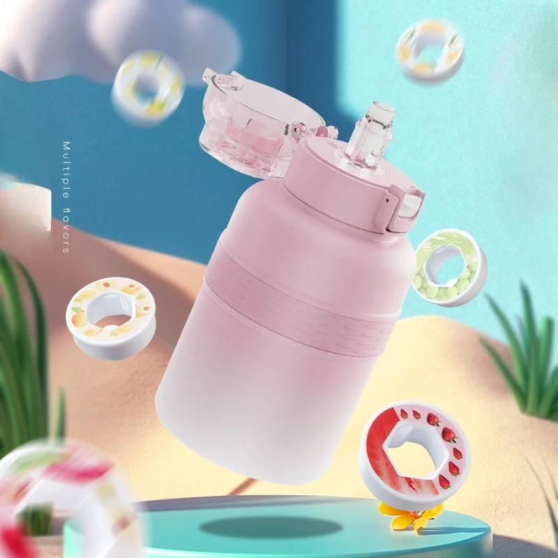 Insulating Cup, Stainless Steel Creative Water Cup, Straw, Perfume Cup, Sports Water Bottle, Gym and Outdoor Sports School